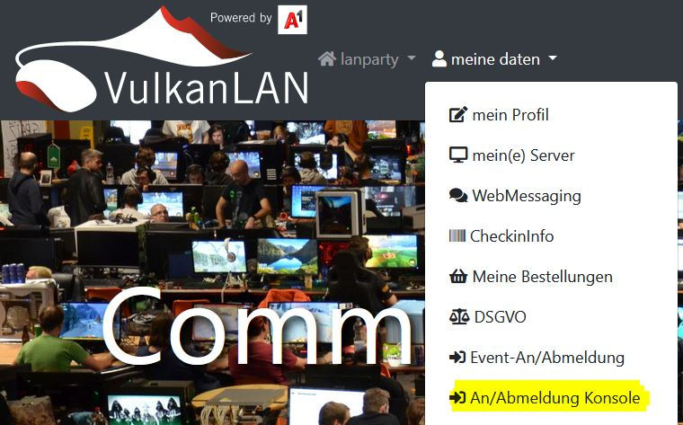 VulkanLAN Anmeldung Konsolenteilnehmer
