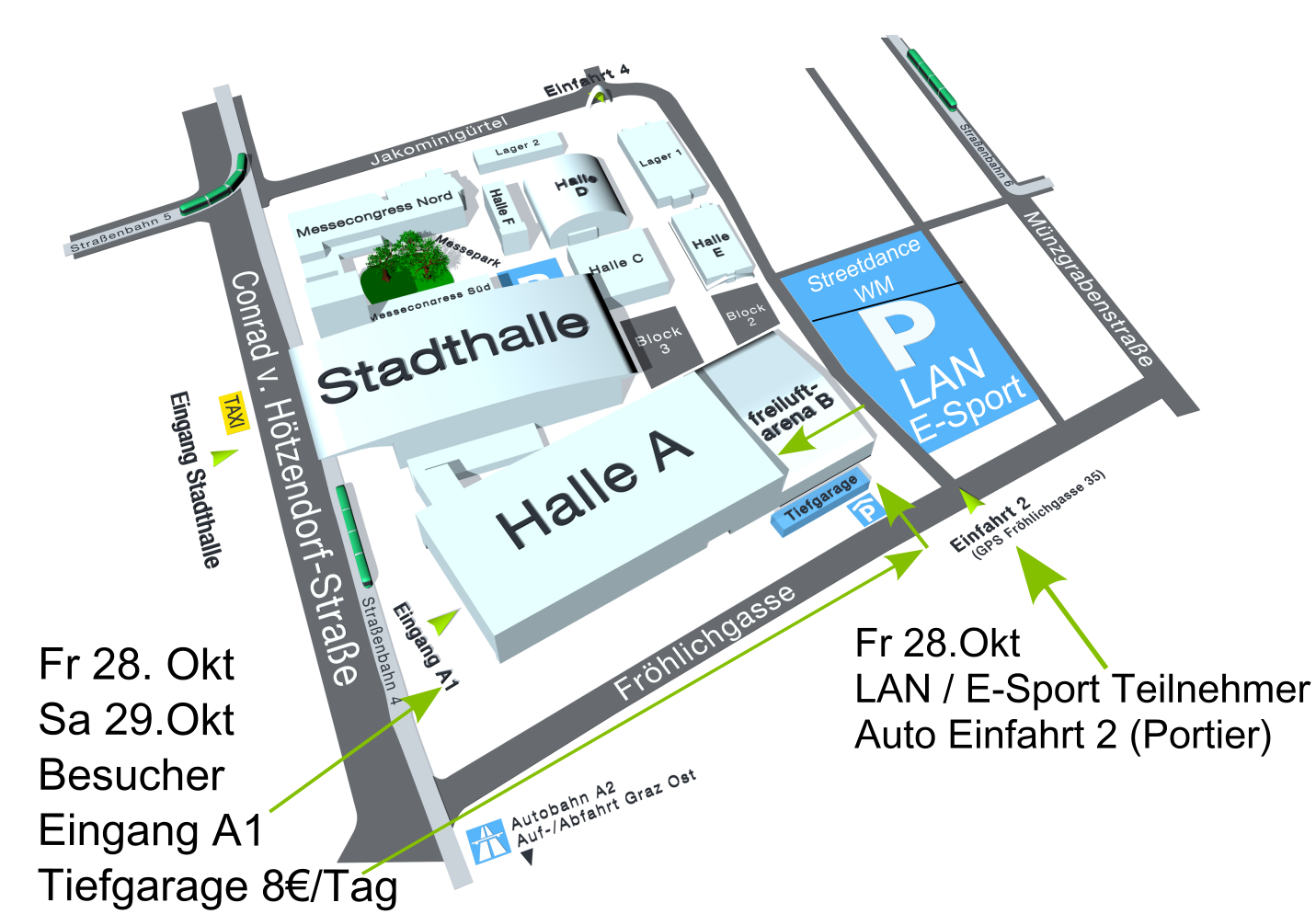 Messe Graz - Anfahrts u. Lageplan